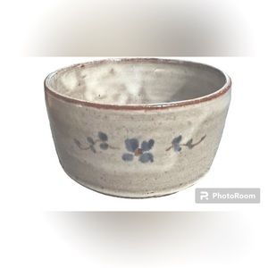 OWENS Pottery 4" Bowl w/ Flower Design, Seagrove North Carolina MINT CONDITION